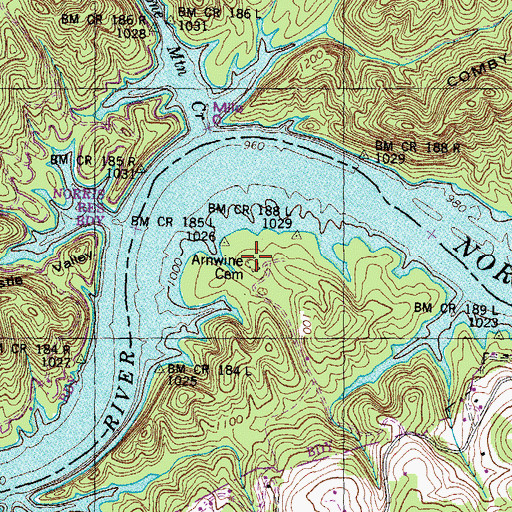 Topographic Map of Arnwine Cemetery, TN