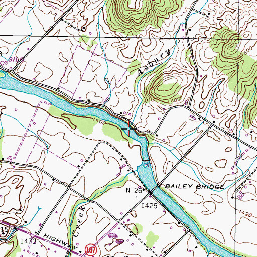 Topographic Map of Asbury Creek, TN