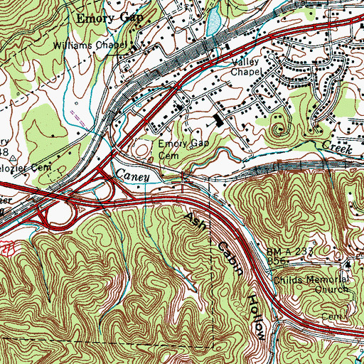 Topographic Map of Ash Cabin Hollow, TN