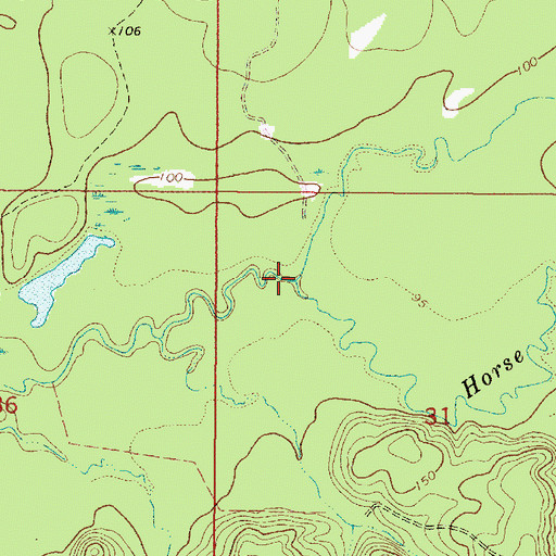 Topographic Map of Sweetwater Creek, AL