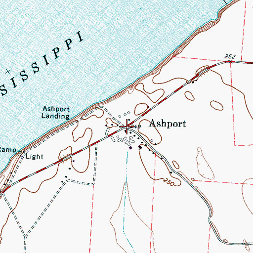Topographic Map of Ashport, TN