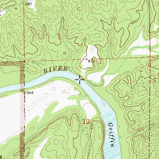 Topographic Map of Sweetwater Creek, AL