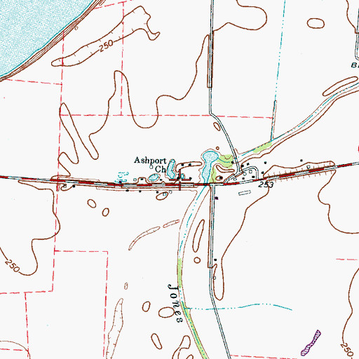 Topographic Map of Ashport Church, TN