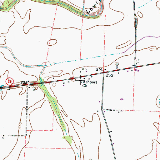 Topographic Map of Ashport Church, TN