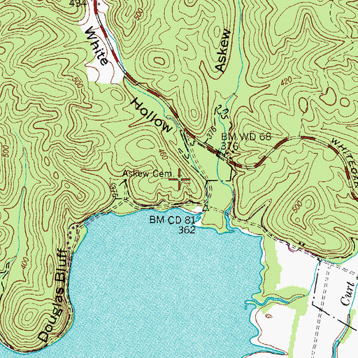 Topographic Map of Askew Cemetery, TN