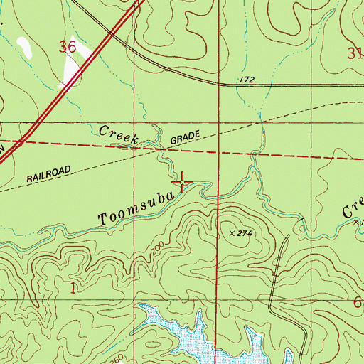 Topographic Map of Sweetwater Creek, AL