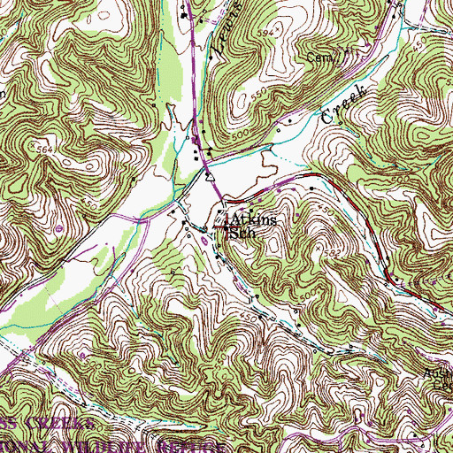 Topographic Map of Atkins School, TN