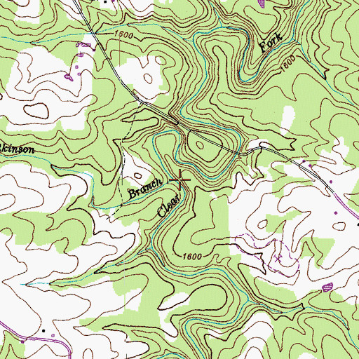 Topographic Map of Atkinson Branch, TN