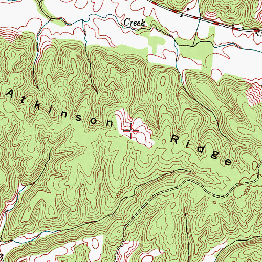 Topographic Map of Atkinson Ridge, TN