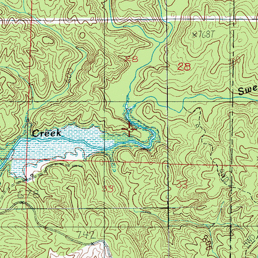 Topographic Map of Swept Creek, AL