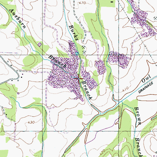 Topographic Map of Ausburn Branch, TN