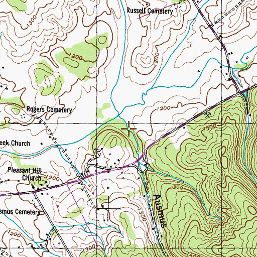 Topographic Map of Ausmus Hollow, TN