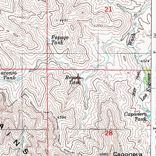 Topographic Map of Beyota Tank, AZ