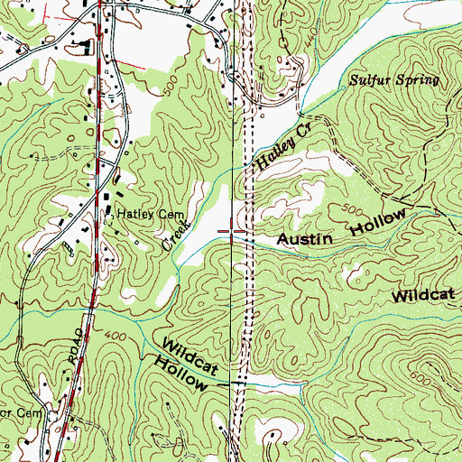 Topographic Map of Austin Hollow, TN