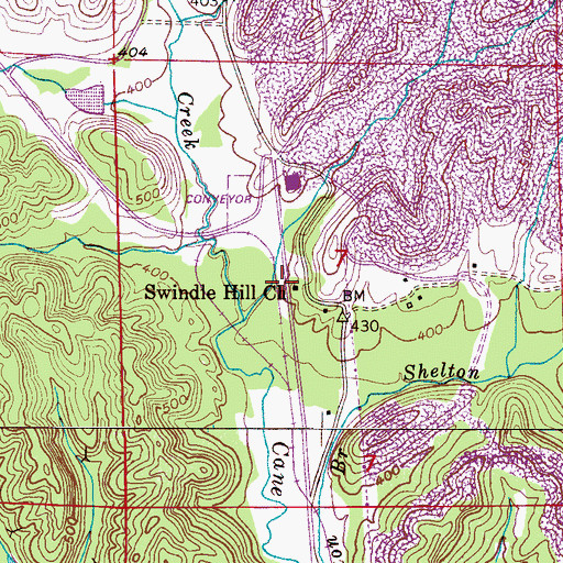 Topographic Map of Swindle Hill Church, AL