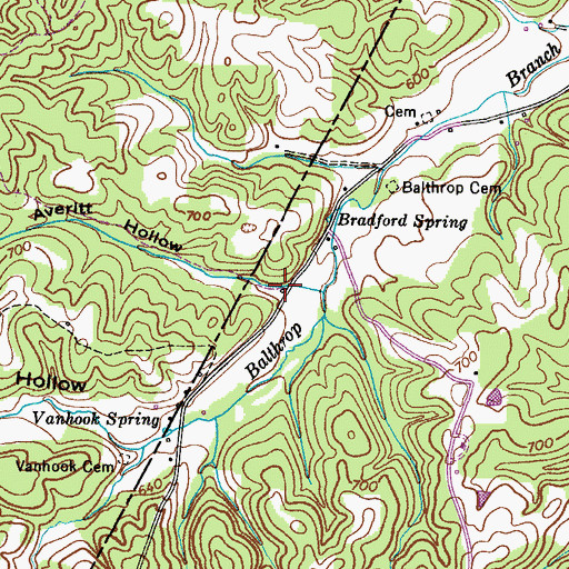 Topographic Map of Averitt Hollow, TN