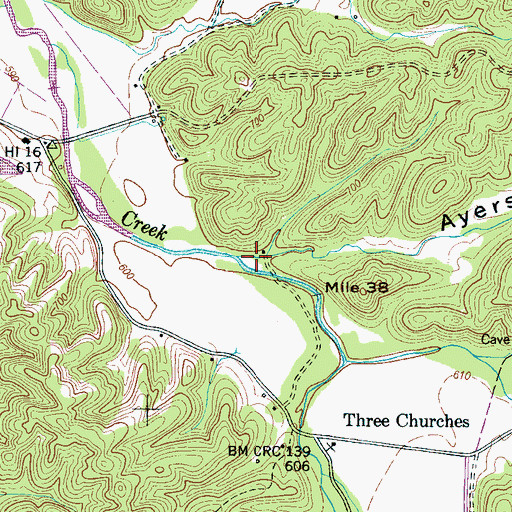 Topographic Map of Ayers Hollow, TN
