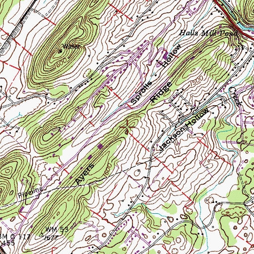 Topographic Map of Ayers Ridge, TN