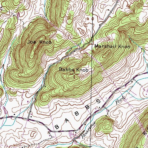 Topographic Map of Babbs Knob, TN