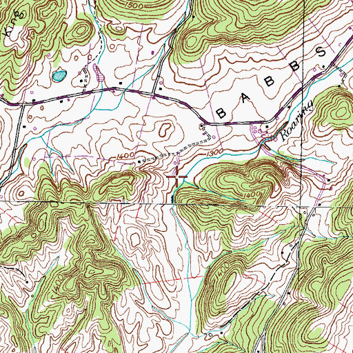 Topographic Map of Babbs Valley, TN