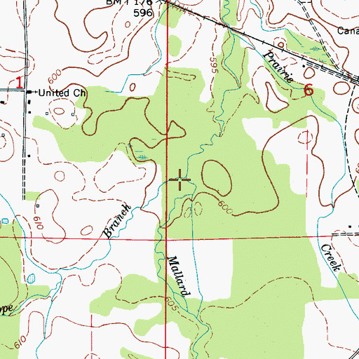 Topographic Map of Swoope Branch, AL