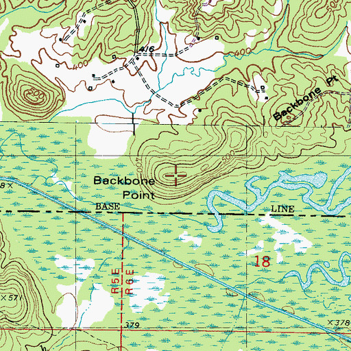 Topographic Map of Backbone Point, TN