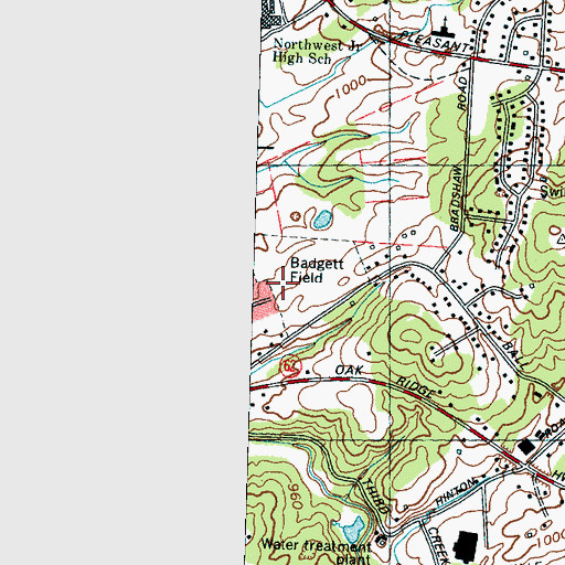 Topographic Map of Badger Field, TN