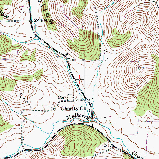 Topographic Map of Bagley Hollow, TN