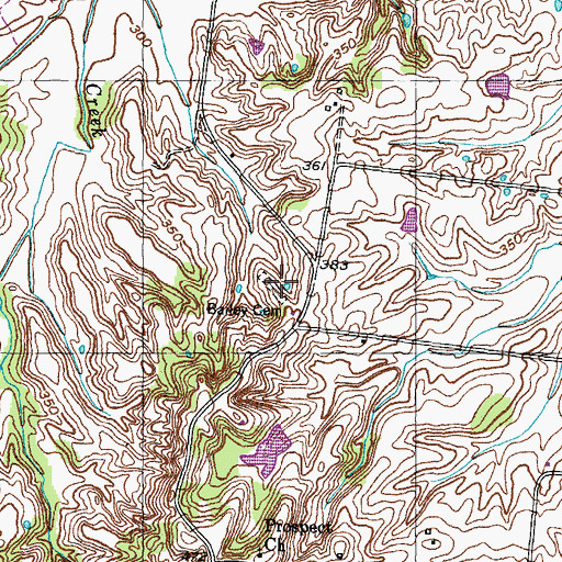 Topographic Map of Bailey Cemetery, TN