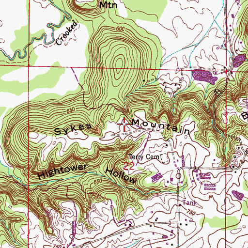 Topographic Map of Sykes Mountain, AL