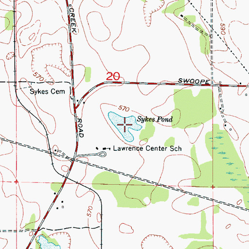 Topographic Map of Sykes Pond, AL