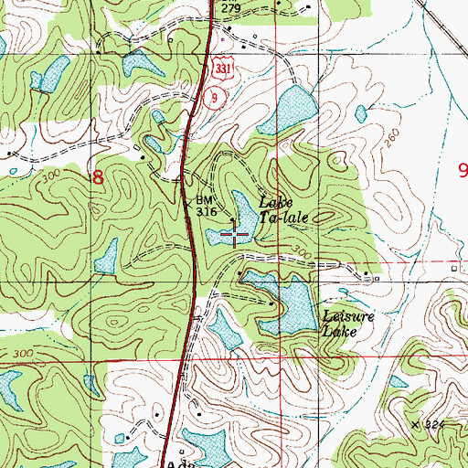 Topographic Map of Lake Ta-lale, AL
