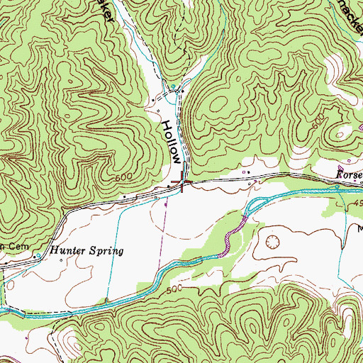 Topographic Map of Baker Hollow, TN