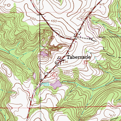 Topographic Map of Tabernacle, AL