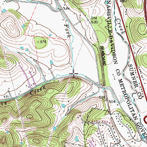 Topographic Map of Bakers Fork, TN