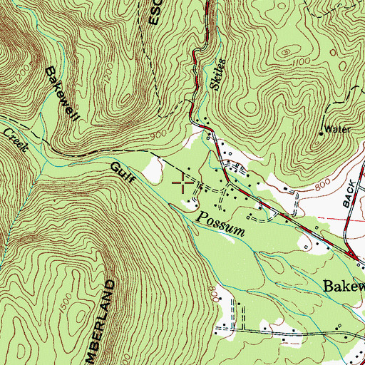 Topographic Map of Bakewell Gulf, TN