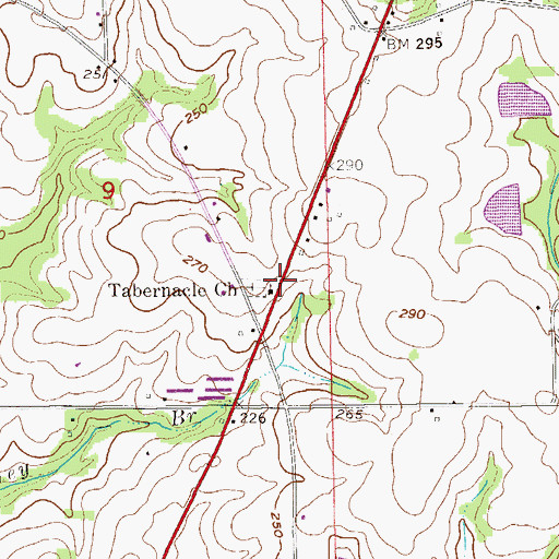 Topographic Map of Tabernacle Church, AL