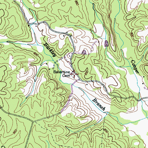 Topographic Map of Balentine Cemetery, TN