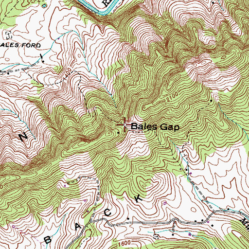 Topographic Map of Bales Gap, TN