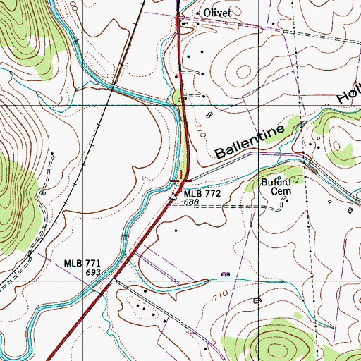Topographic Map of Ballentine Hollow, TN