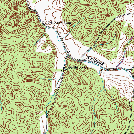 Topographic Map of Balthrop Cemetery, TN