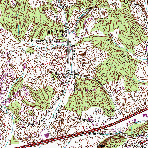 Topographic Map of Bancroft Tabernacle, TN