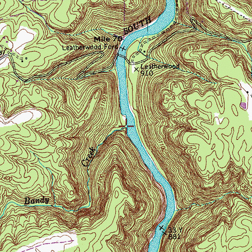 Topographic Map of Bandy Creek, TN