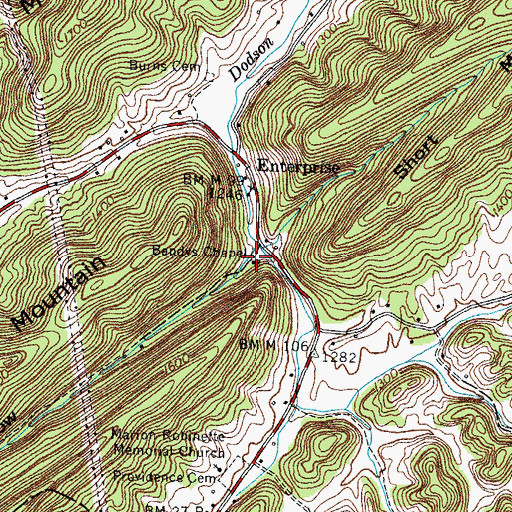 Topographic Map of Bandys Chapel, TN