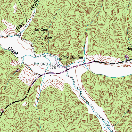 Topographic Map of Banjo Branch, TN