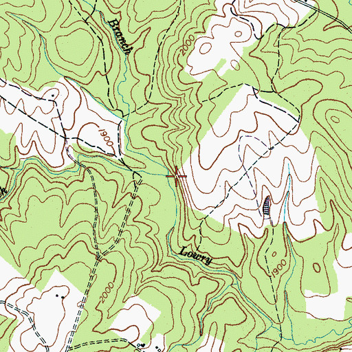 Topographic Map of Barber Branch, TN