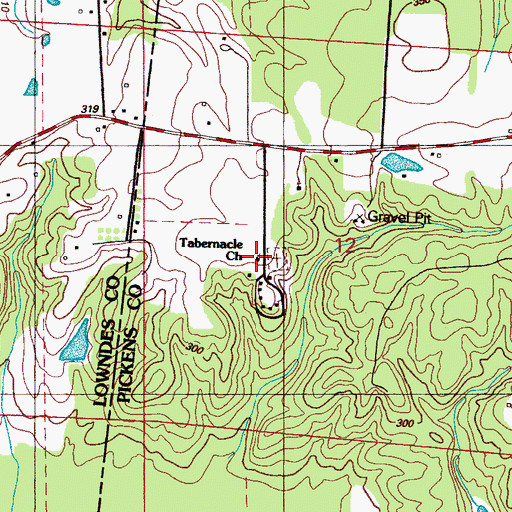 Topographic Map of Tabernacle Church, AL