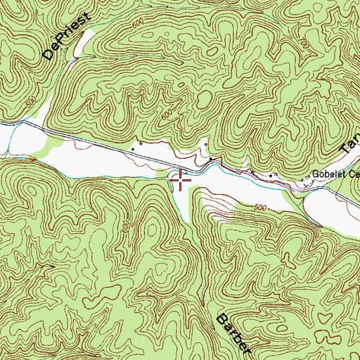 Topographic Map of Barber Hollow, TN