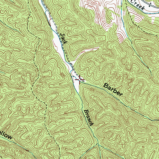 Topographic Map of Barber Hollow, TN
