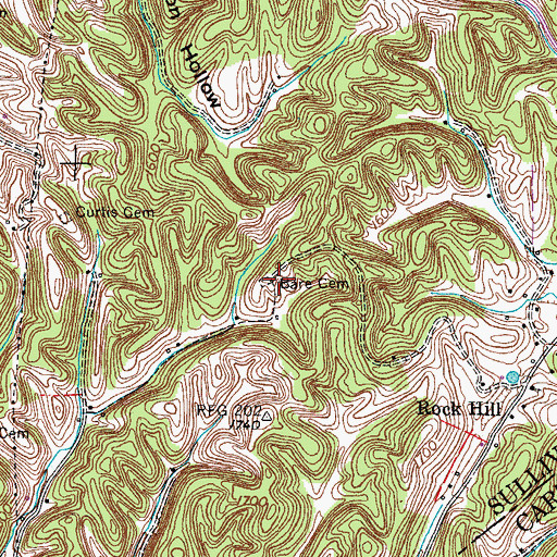 Topographic Map of Bare Cemetery, TN